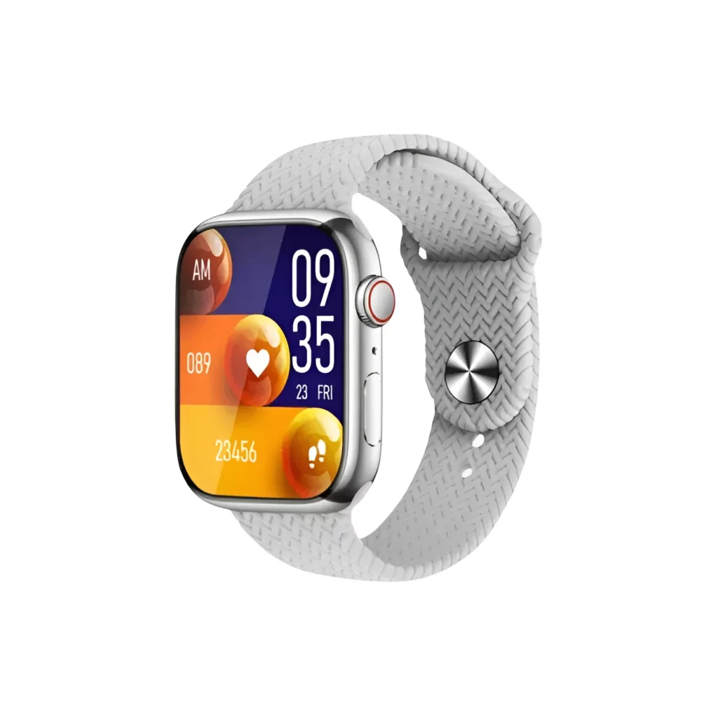 WS-S9 MAX Smartwatch with AMOLED Display and 2 Strap – Silver Color